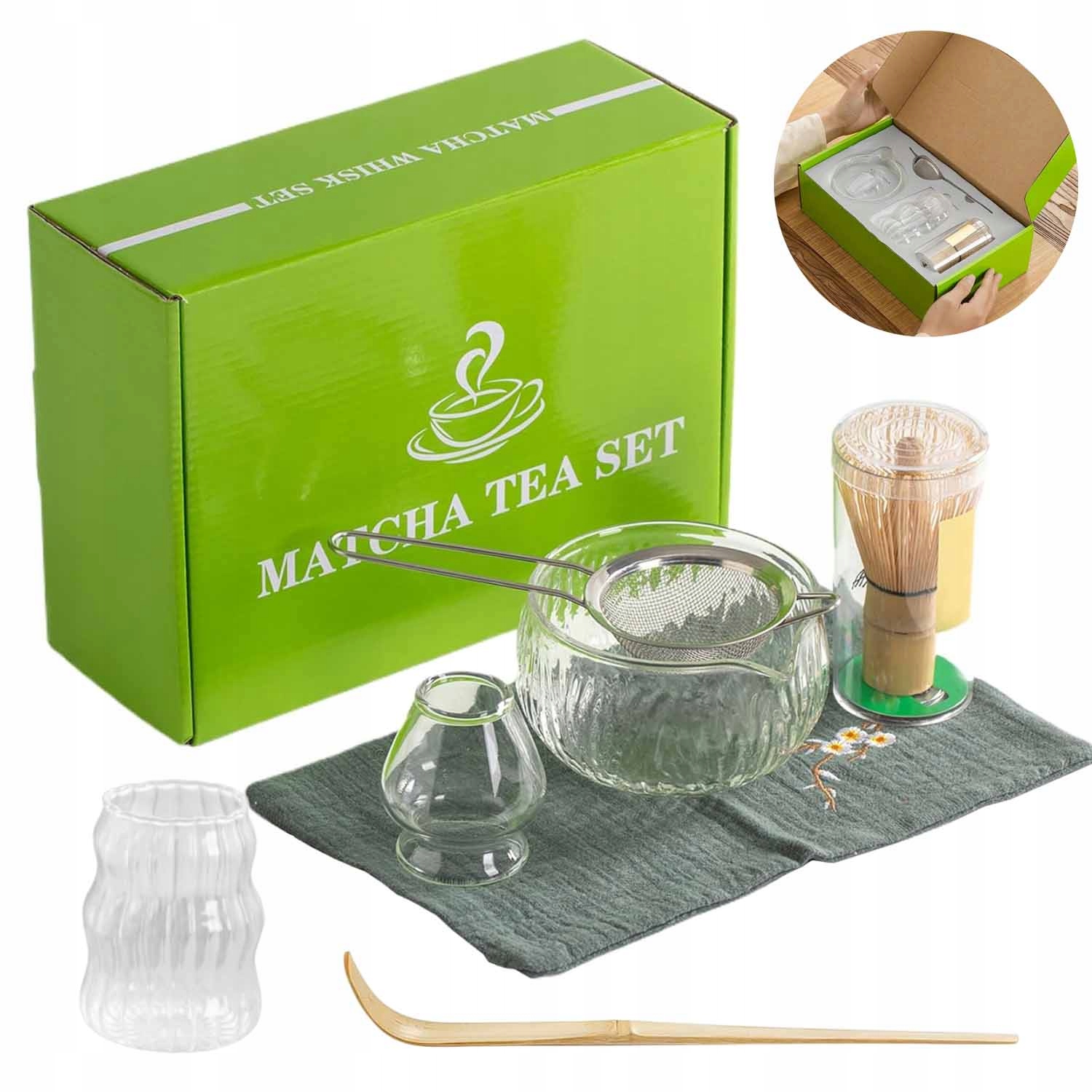 Zestaw Podstawka Pod Do Matchy Ceramiczna Pędzel Chashaku Łyżeczka