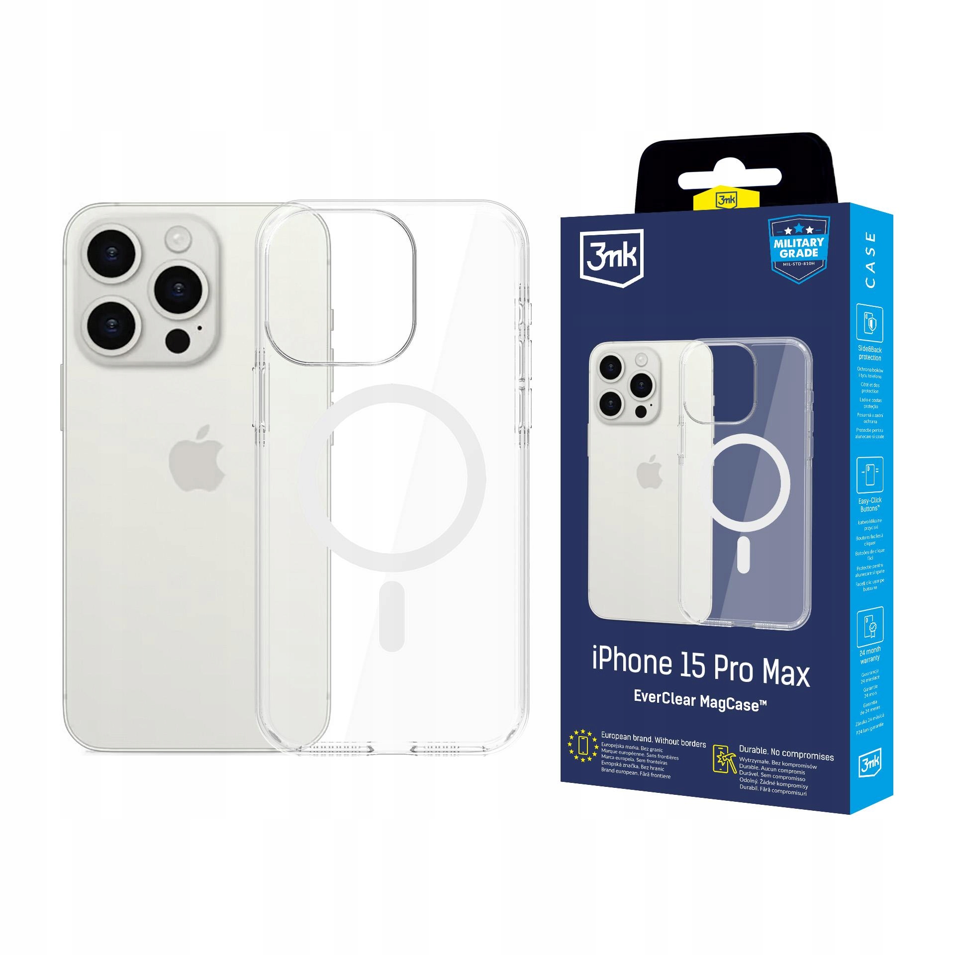 3mk EverClear MagCase do iPhone 15 Pro Max