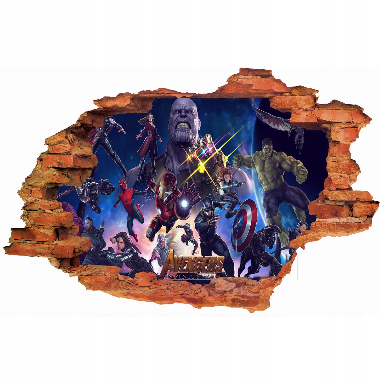 Naklejka na ścianę dla dzieci Avengers 200 cm na 120 cm
