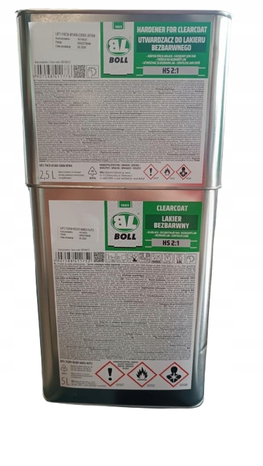 Zestaw Lakier bezbarwny Hs 2:1 5L utwardzacz Hs 2:1 2,5L Boll