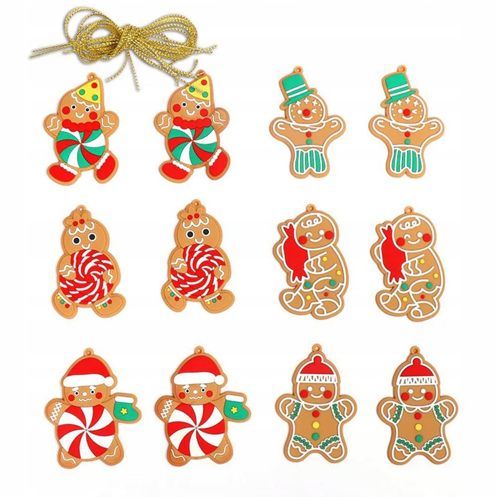 12 Pcs Gingerbread Man Christmas Tree Decorat Marka inna