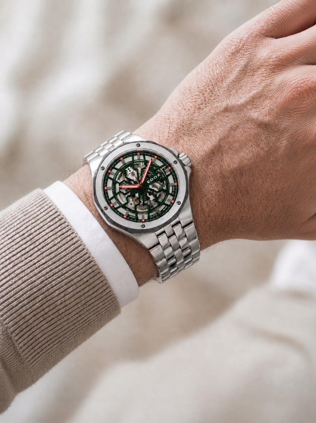 Hodinky Edox Delfin Mecano Skeleton 85303-3M-VNRO 43,00 mm 20ATM