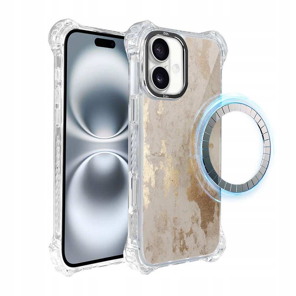 Pouzdro pro iPhone 16 Plus Ibizu DropGuard Ultra s MagSafe, šampaňské zlato