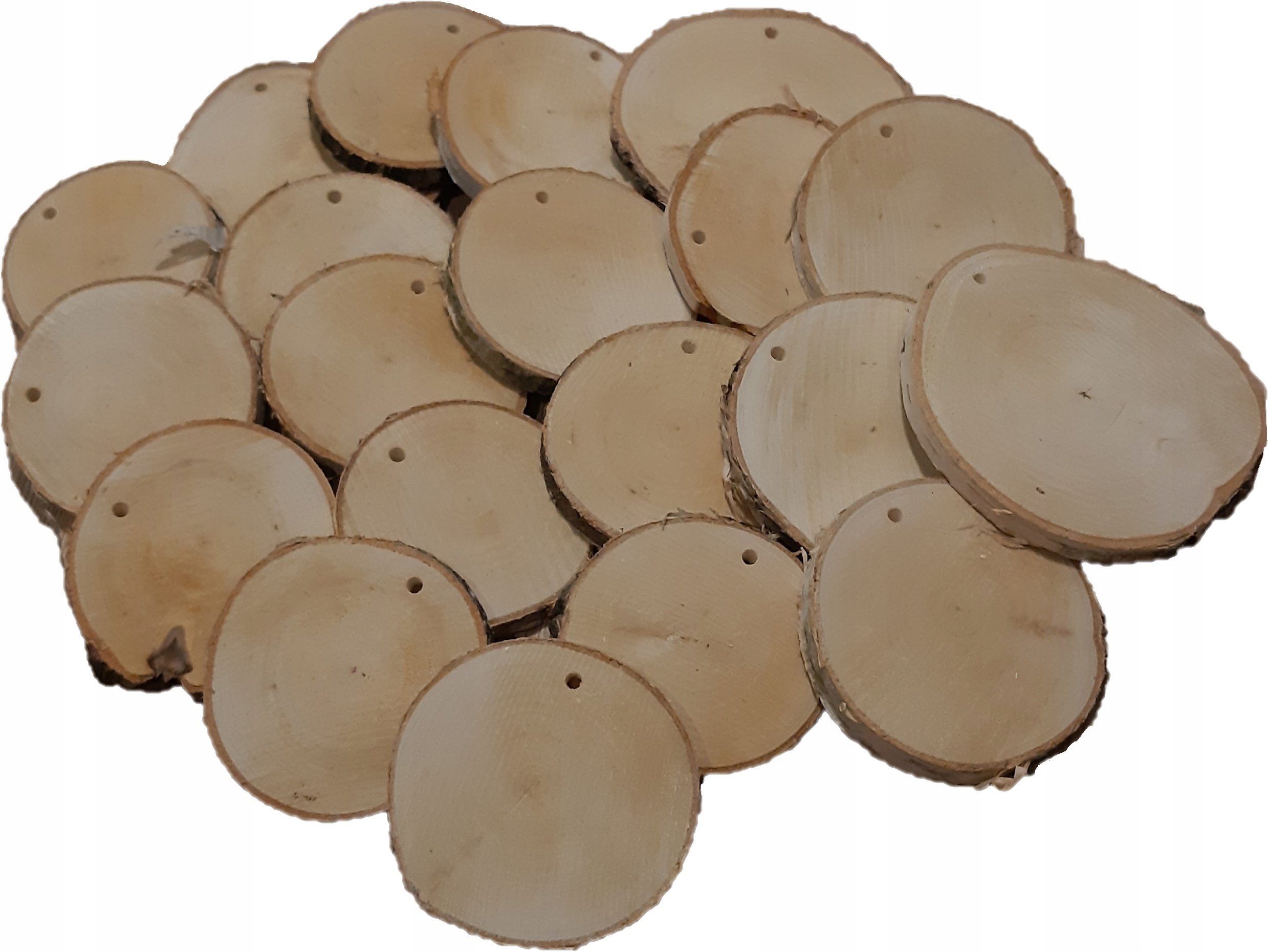 

plastry brzozowe,dekoracje 8-10 cm 20szt z dziurką