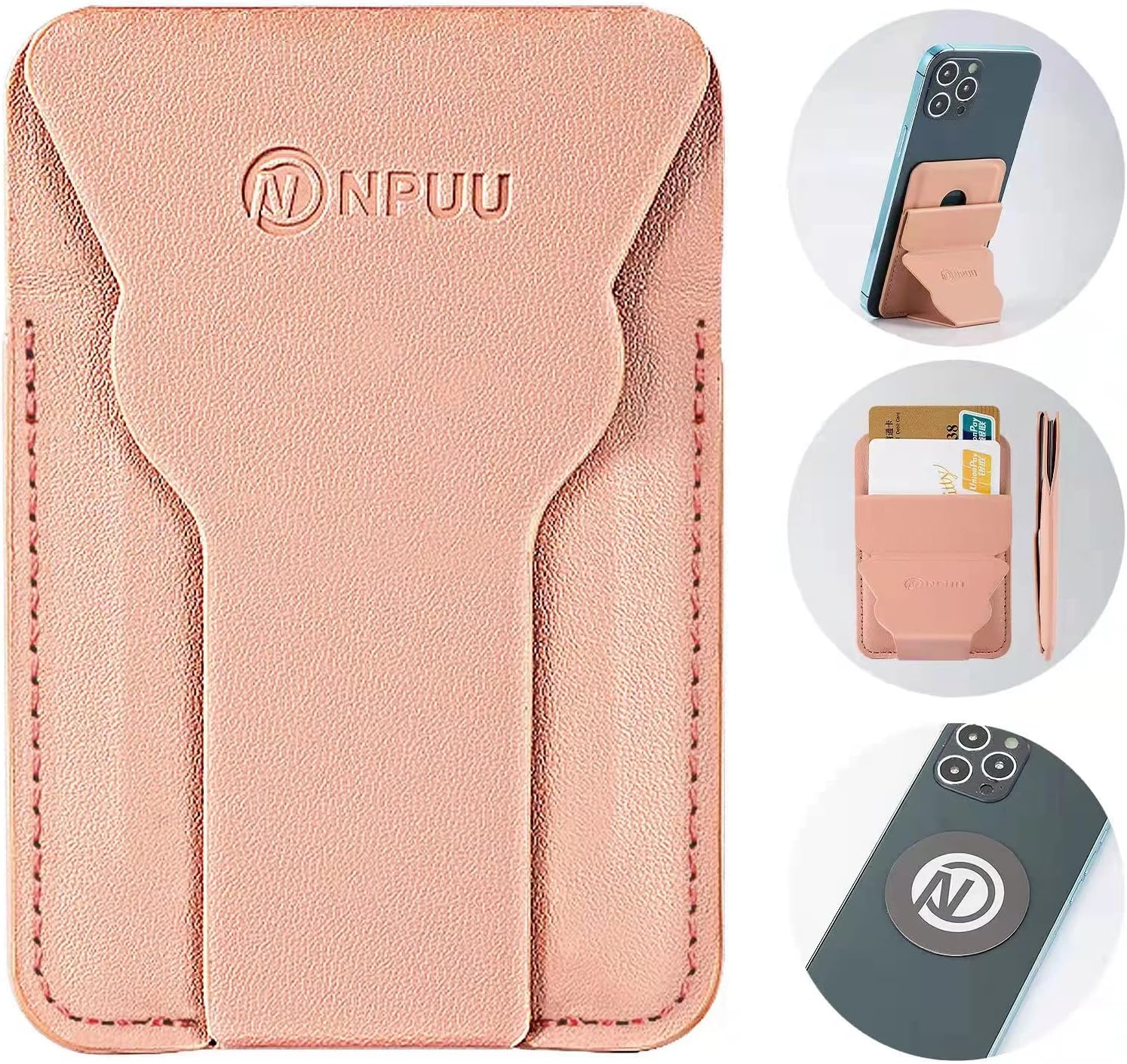 STOJAK MAGNETYCZNY PORTFEL SKÓRZANY NA KARTY MAGSAFE UNIWERSALNY NA TELEFON Kod producenta 9789684200210