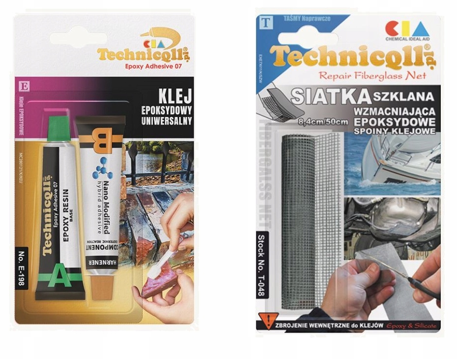 Klej Epoksydowy Uniwersalny 2x20ml Siatka Wzmacniająca Technicqll