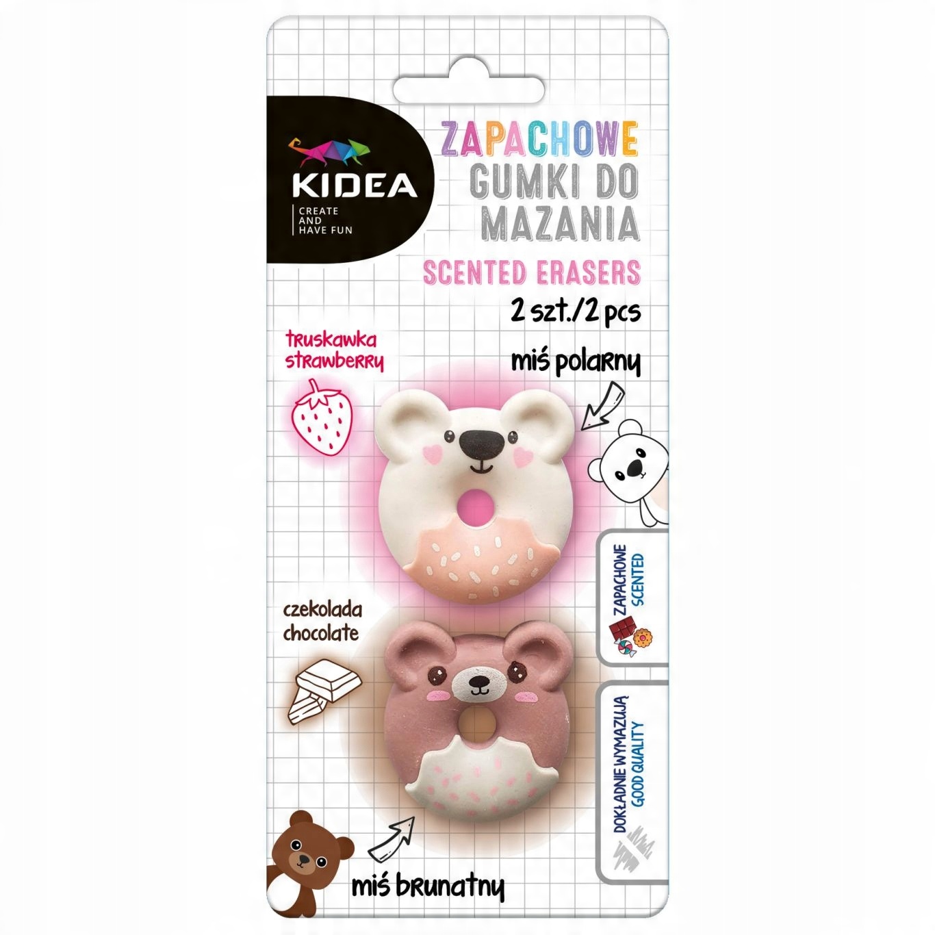 

Kidea Gumki Do Mazania Zapachowe Misie 2 Szt 80427
