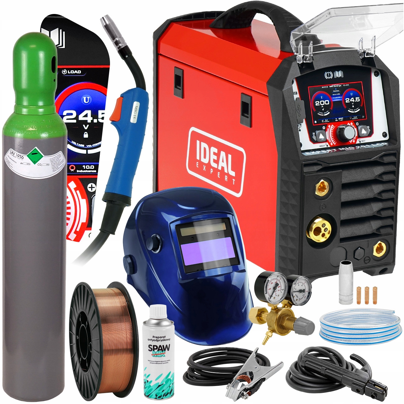Spawarka inwertorowa Migomat Ideal Expert Mig 201 LCD Synergia Mma Mag