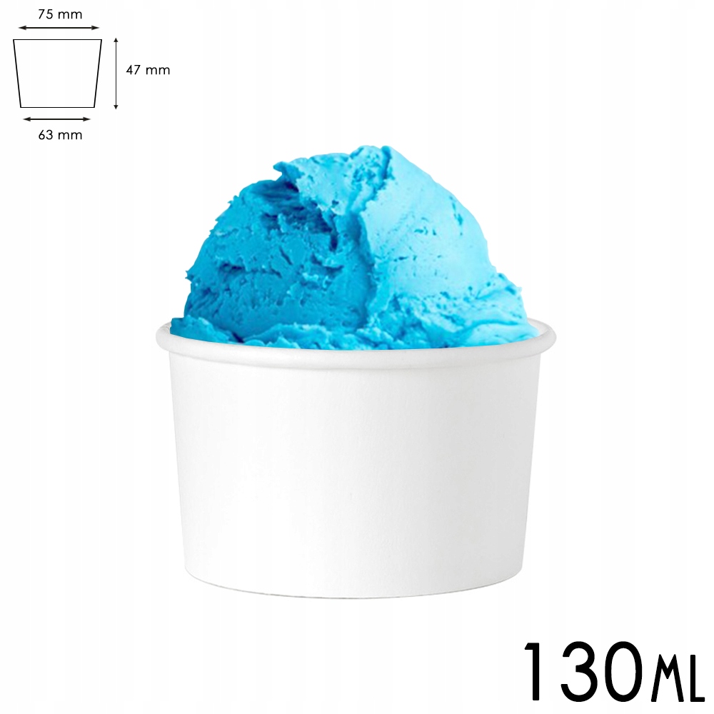 Miska papierowa biała na lody deserowa 130ml 25szt