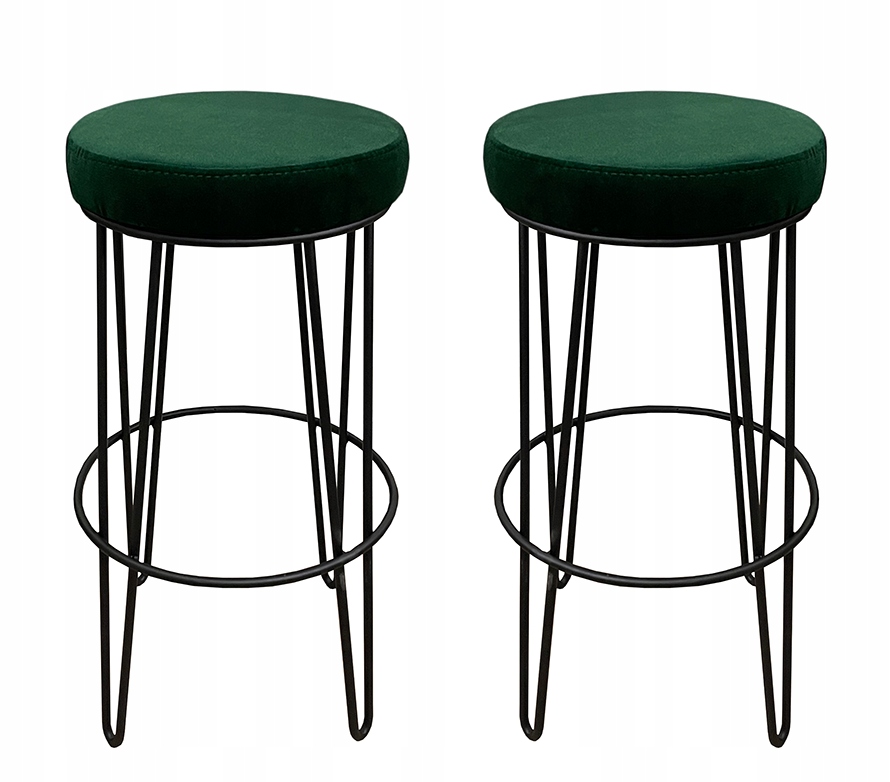 

2x Hoker niski taboret barowy 66cm zielony loft 4P