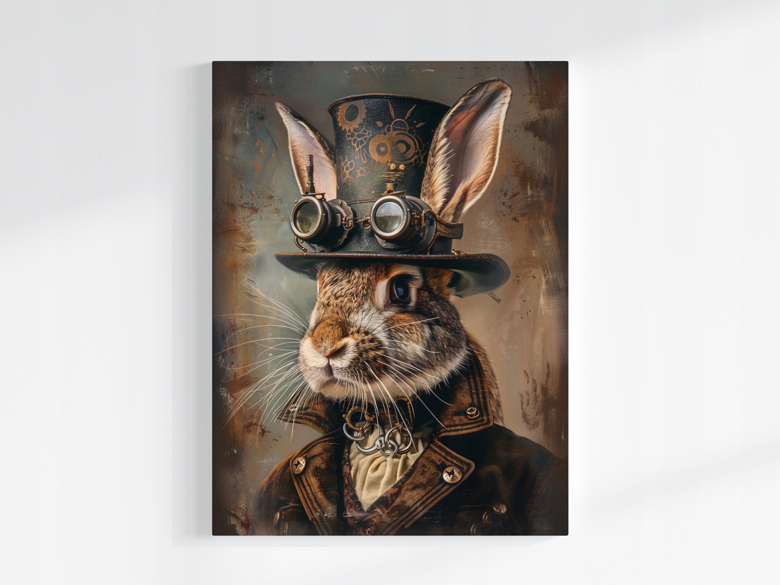 Obraz Na Plátně Canvas Portrét Králík Zajíc Steampunk Industrial 75x100