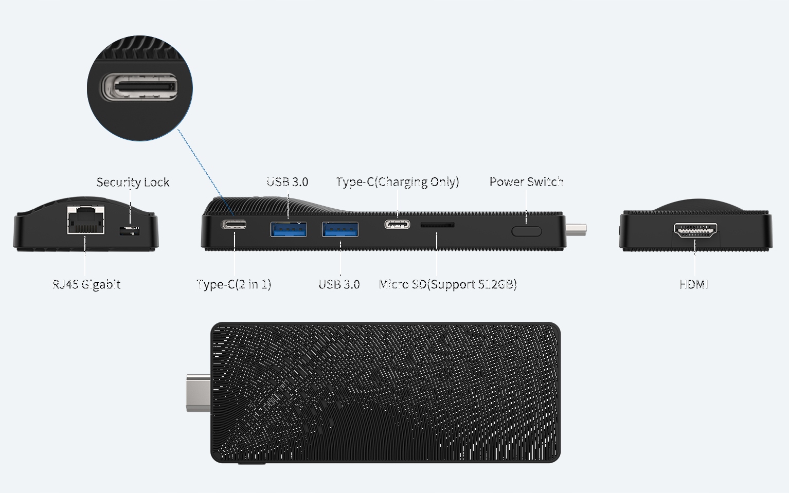 Mini PC Stick S8 Plus 8/128GB Win11 Wifi RJ45 Marka Chipol