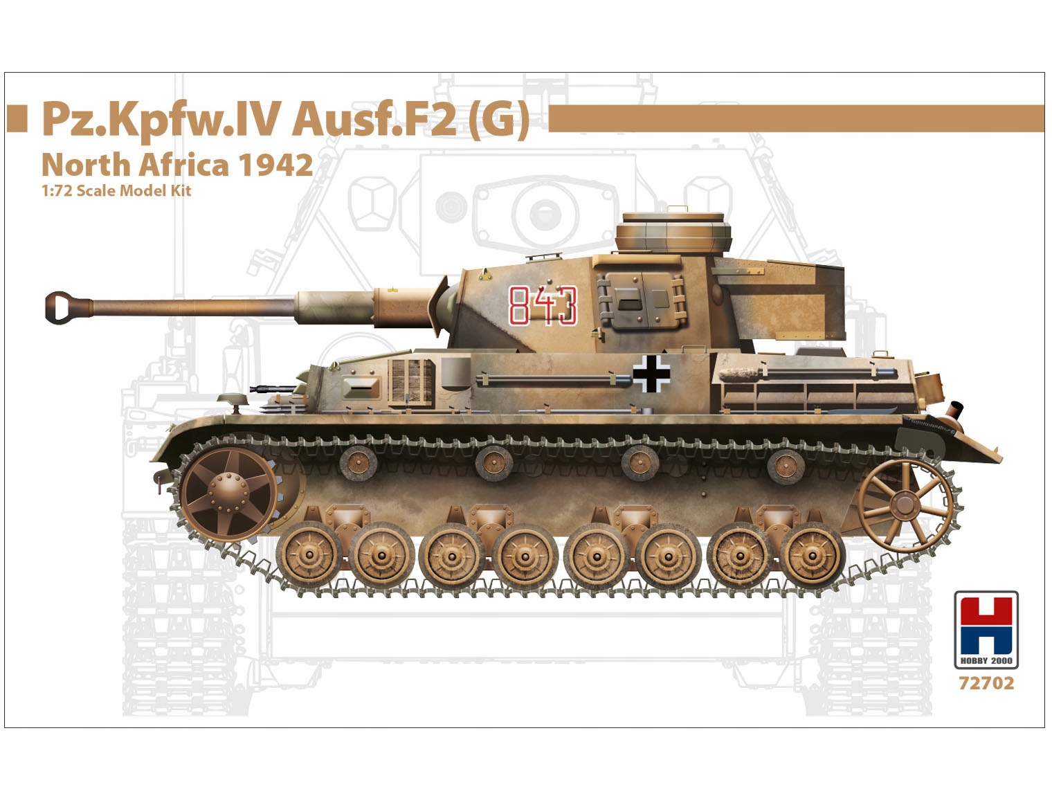 Tank PzKpfw IV Ausf.F2(G) 1942 72702 Hobby 2000