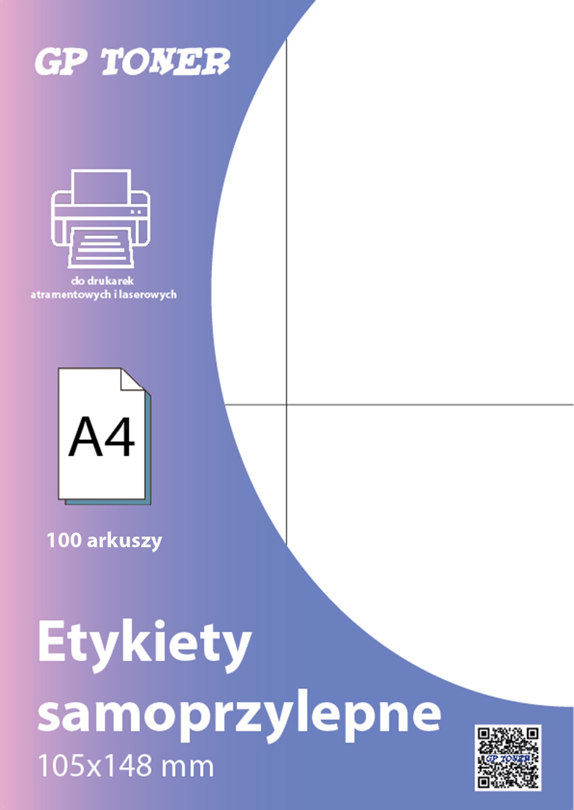 

Etykiety samoprzylepne 105x148 mm białe 100 sztuk