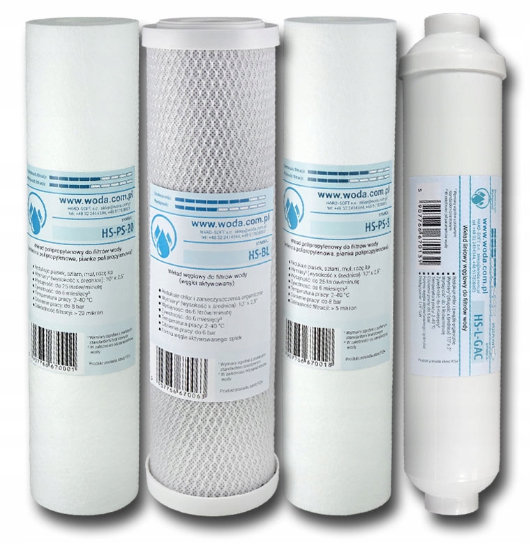 Komplet 4 wkładów do osmozy RO5