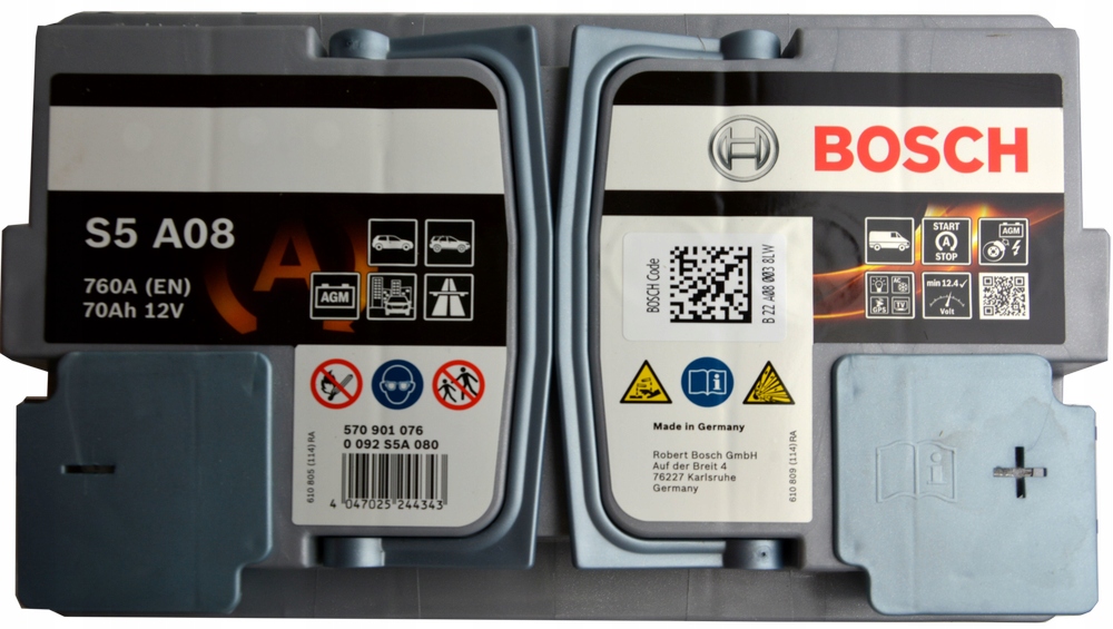 BOSCH START-STOP S5A08 12V 70Ah 760A AGM Producent części Bosch