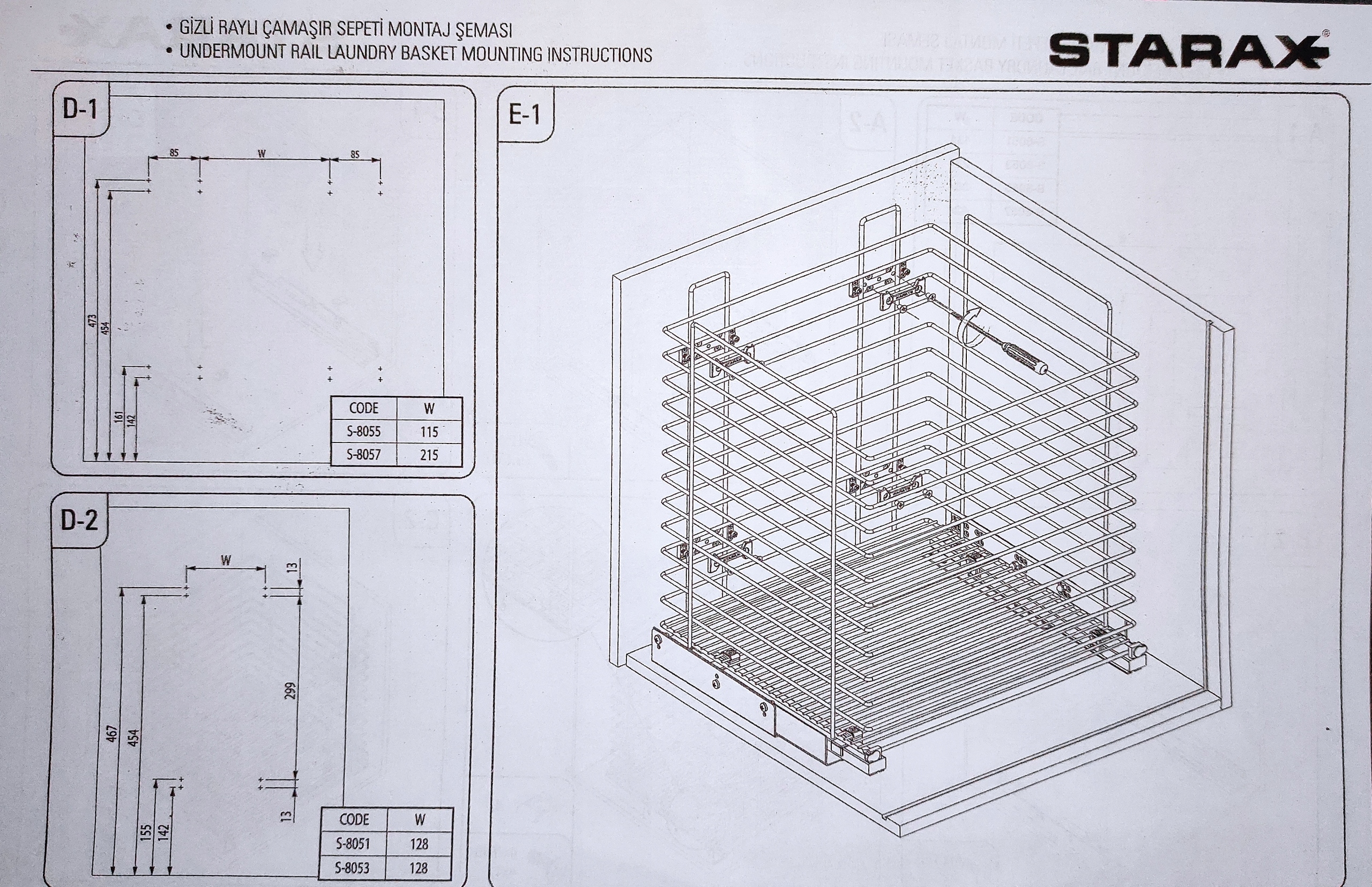 KOSZ NA BIELIZNĘ 60 PROWADNICA BLUM CHROM Szerokość mebla 60 cm