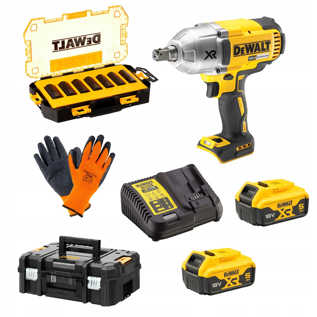 Rázový uťahovák DeWALT DCF899P2 Xr 18V 2x5Ah Bl 950Nm 1/2'' sada nástavcov