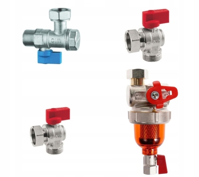 Uhlové ventily Premium voda 3ks +T3 separátor, kotol 2 Funkčný