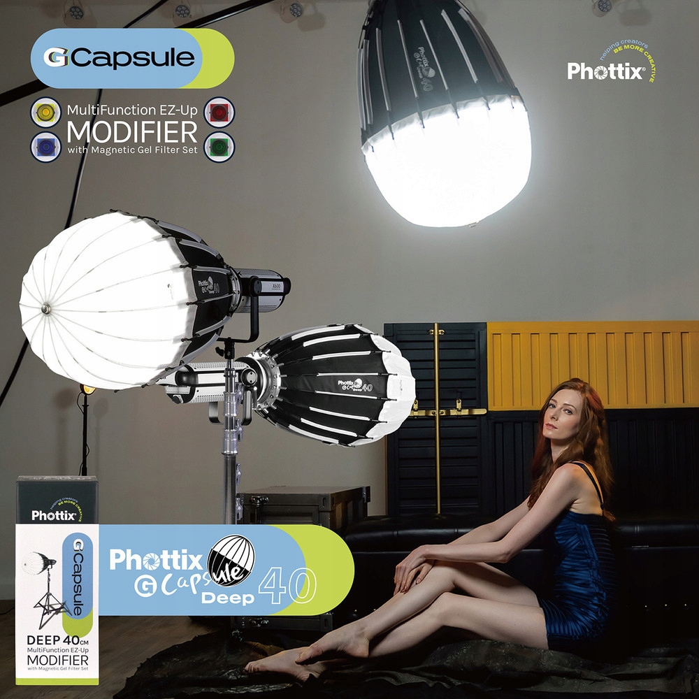 Phottix G-Capsule Softbox Deep 40cm Grid możliwość zamontowania w zestawie