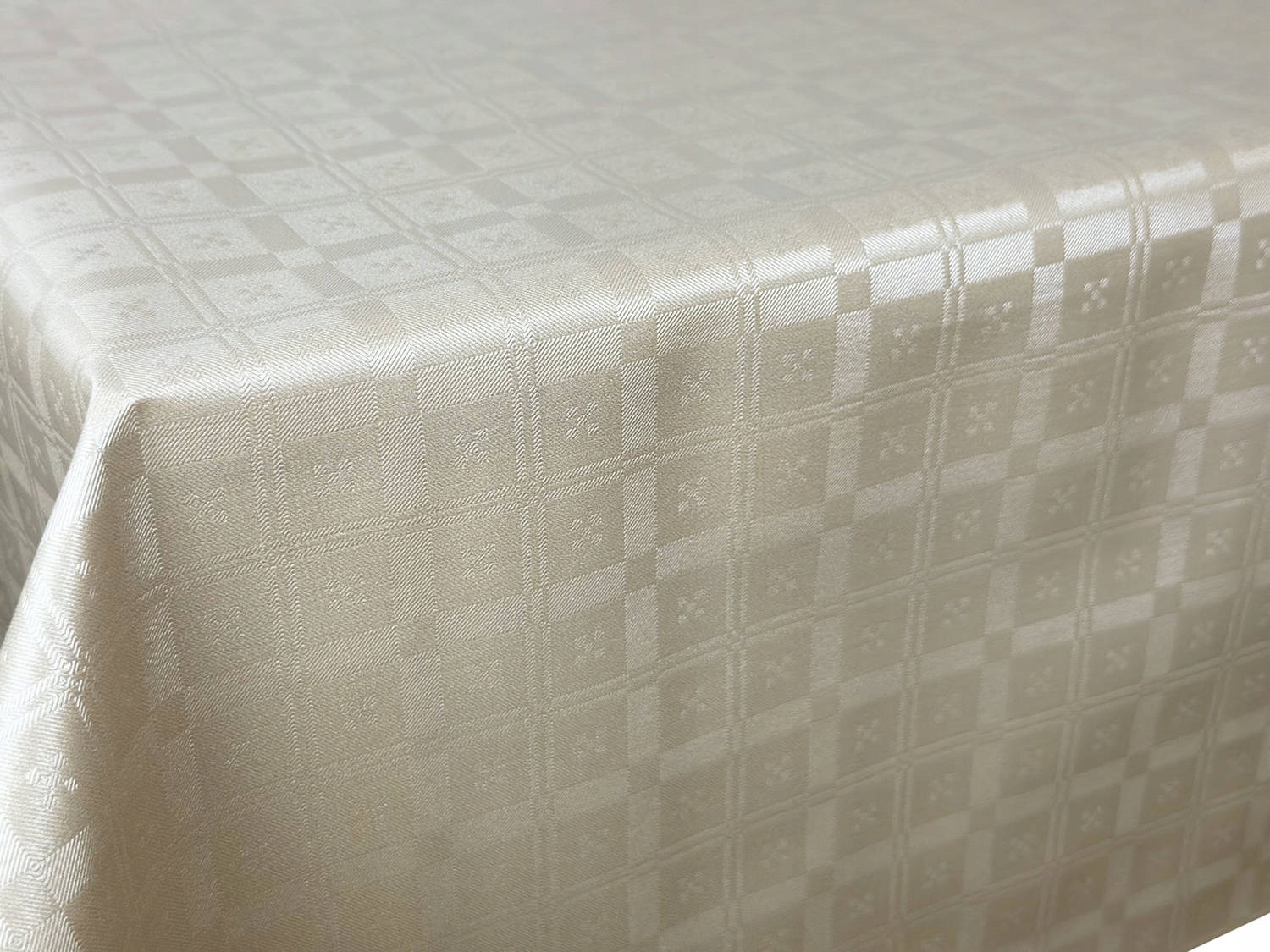 Cerata na Metry Obrus Ceratowy na Wymiar Ecru Kratka 120x140 cm Długość 120 cm