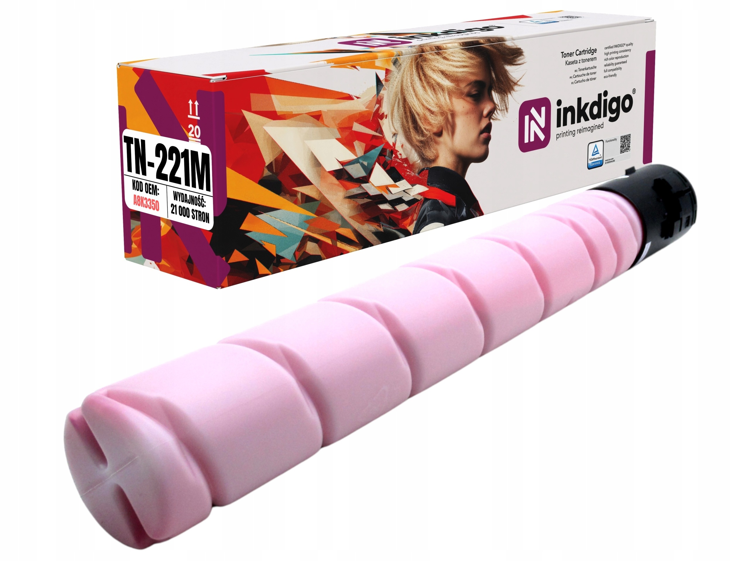 Náhradní toner Inkdigo TN-221M A8K3350 pro Konica Minolta Bizhub C227 C287