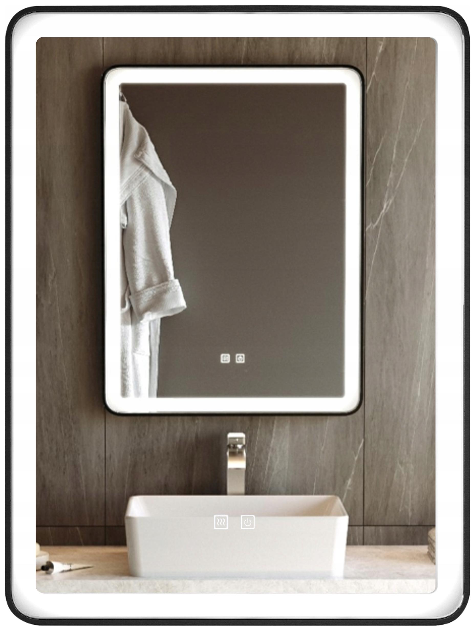 Obdĺžnikové, energeticky úsporné Led podsvietené zrkadlo 60x80 Fang