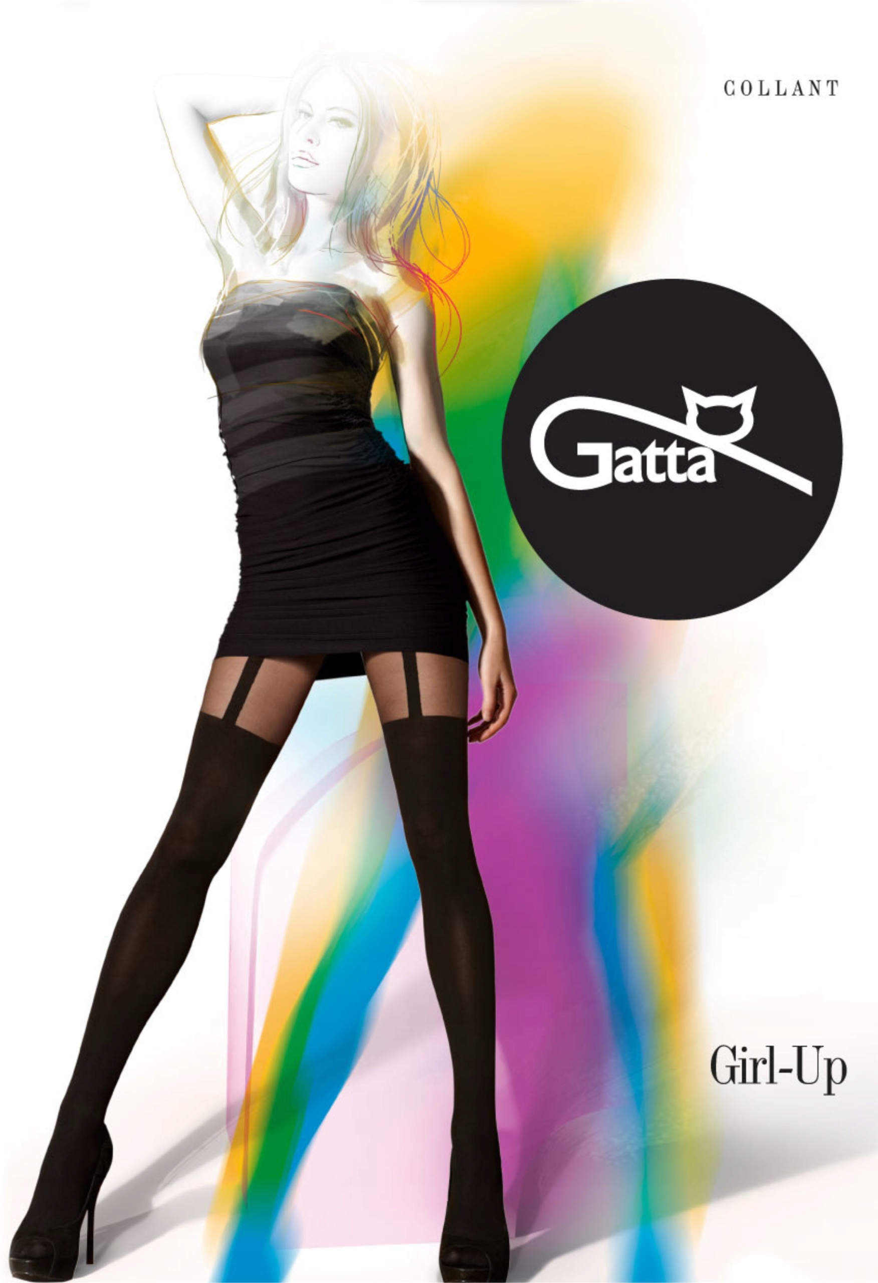 

Gatta rajstopy jak pończochy Girl-Up 01 3 nero
