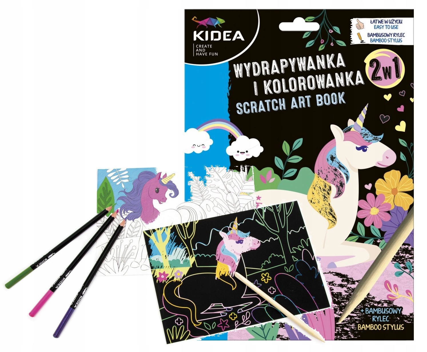 

Kidea Kolorowanka i wydrapywanka 2w1 Jednorożce
