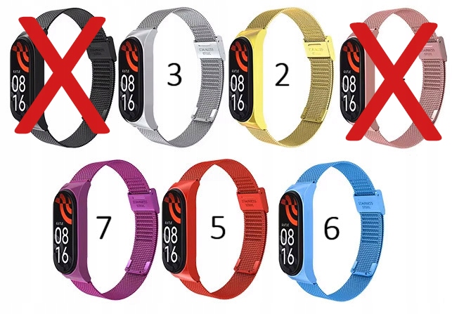 Pasek do Xiaomi Mi BAND 4/ 5 / 6 / 7 Opaska Stalowa do Zegarka KOLORY WYBÓR Stan opakowania oryginalne
