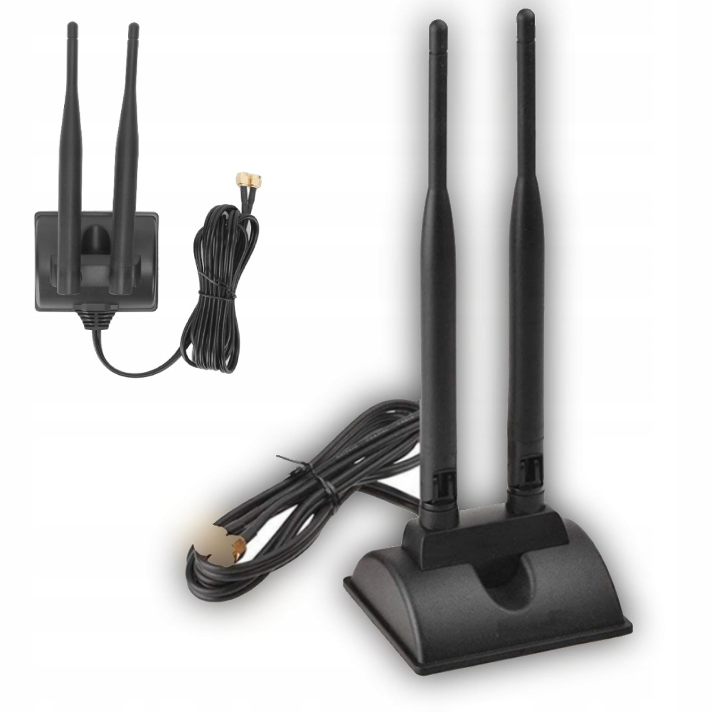 ANTENA WIFI 6DBI RP-SMA PODWÓJNA CZĘSTOTLIWOŚĆ 2,4 GHZ 5 GHZ USB