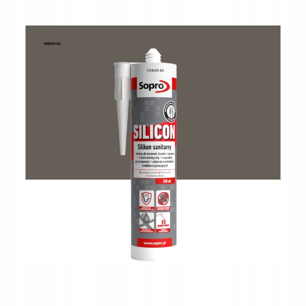 Silikon Sopro Sanitarny 62 Heban 310ml