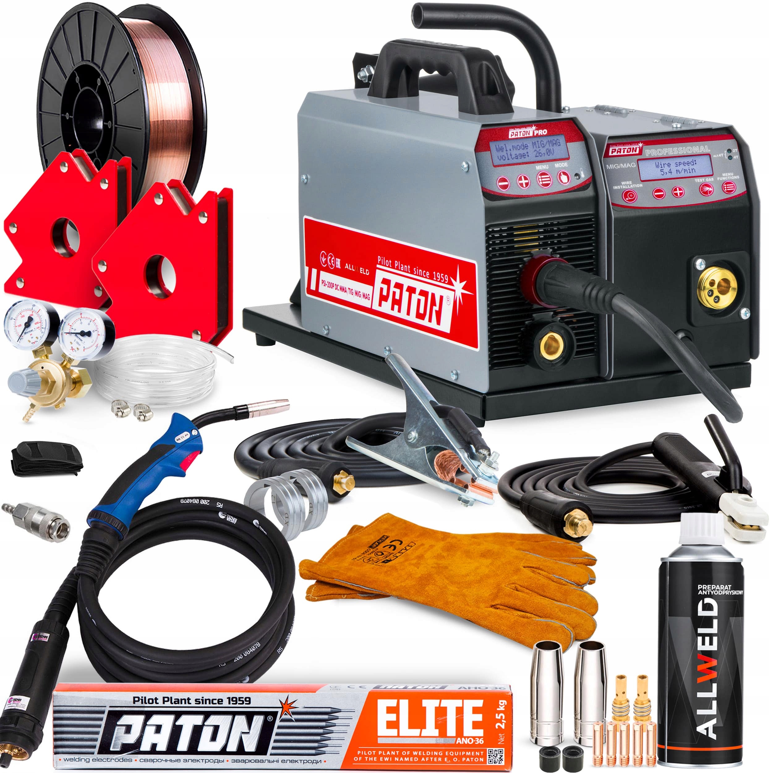 Poloautomatický Svařovací Stroj Paton Psi 200 Pro Mig Mag Mma Tig 230V 200A 3V1 Puls