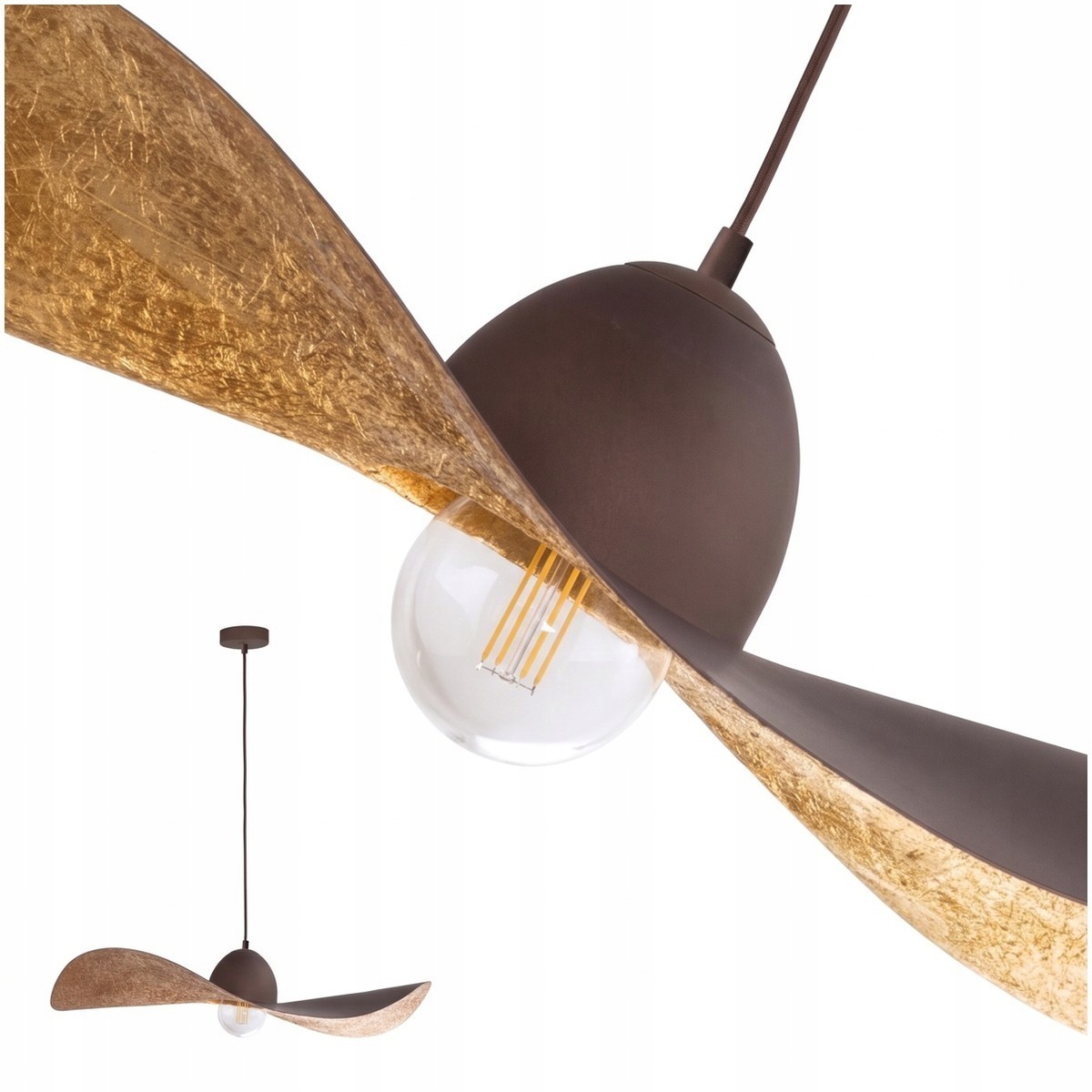 Hnědá závěsná lampa Kapello moderní nad jídelní stůl Sigma Lighting