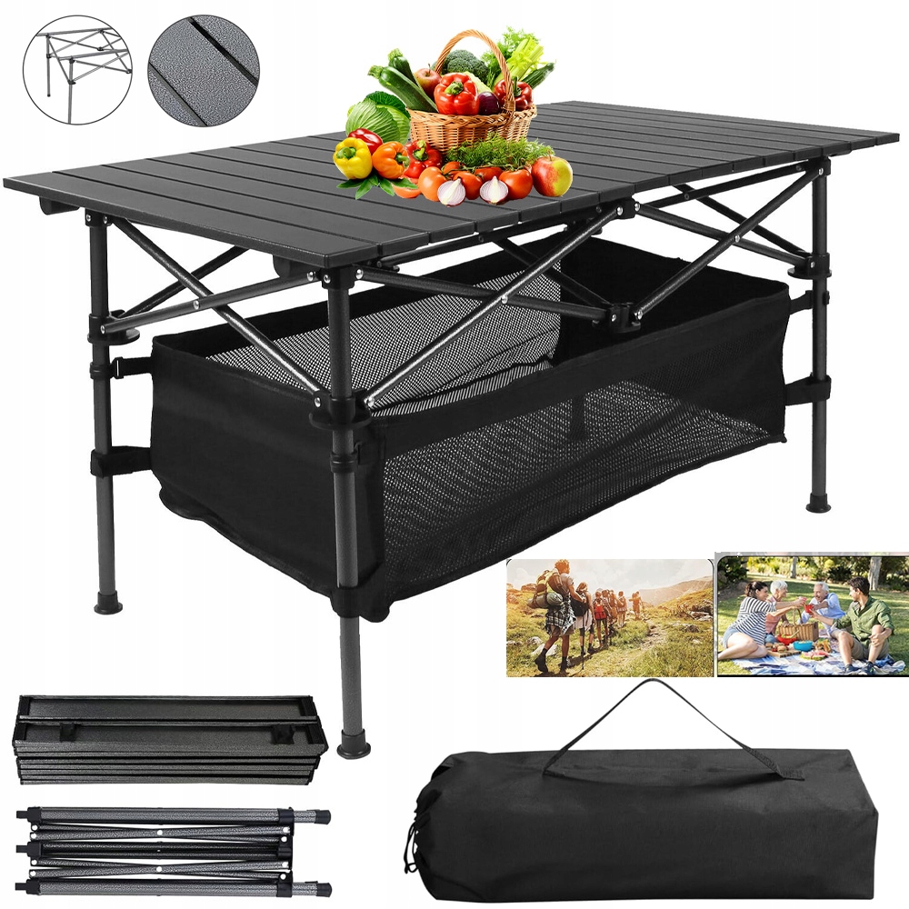 Turistický Skládací Přenosný Bivakovací Stůl Hliníkový Přenosný 96X55 CM
