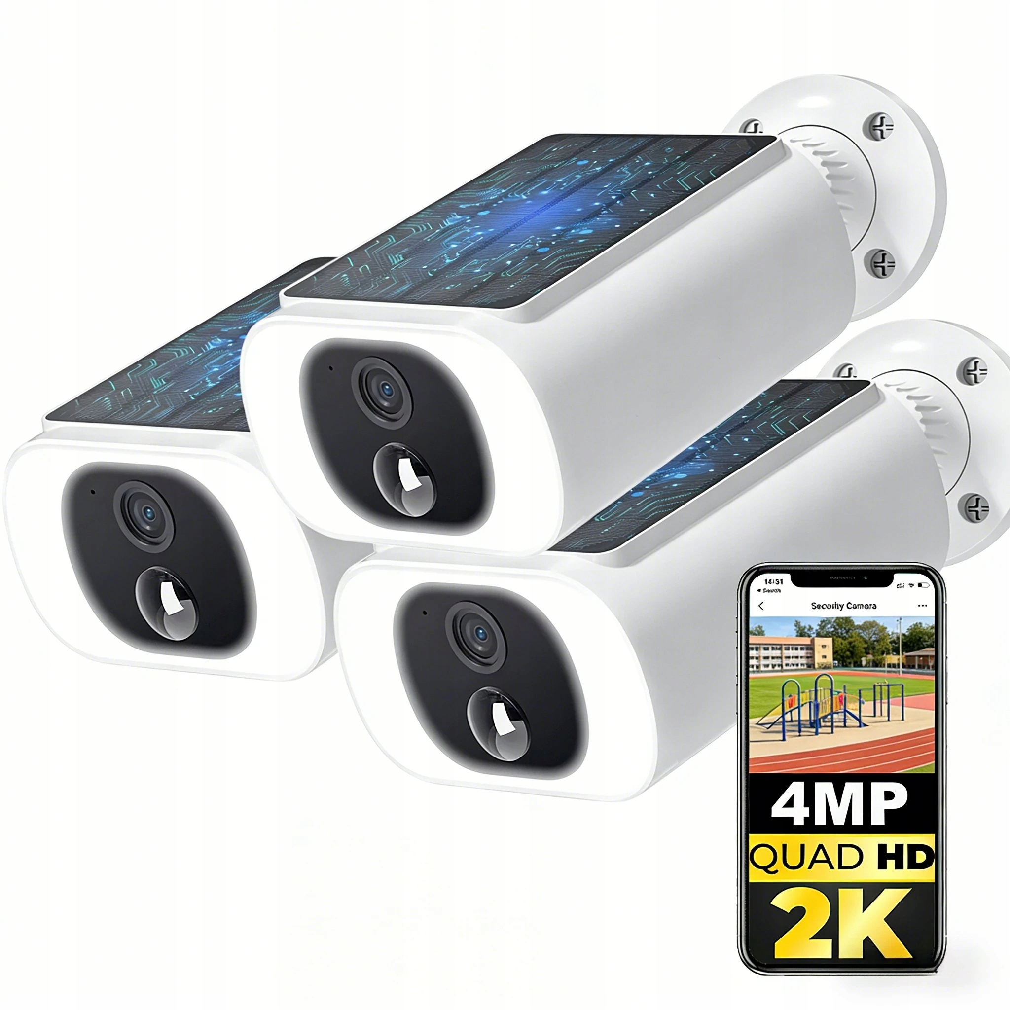 4MPX venkovní solární bezpečnostní kamery Kamera s bodovým reflektorem