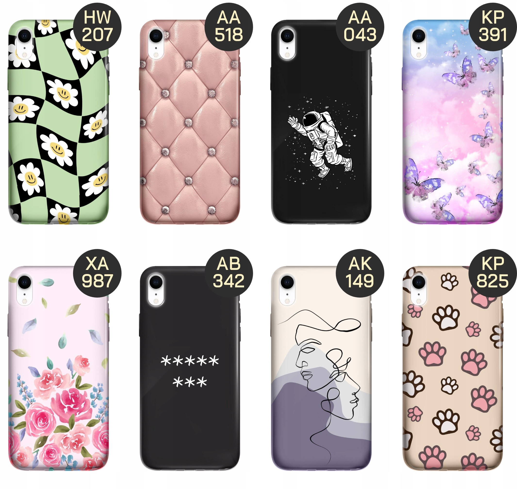 ETUI DO IPHONE XR WZORY TOP100 DESIGN Z NADRUKIEM ZE WZOREM OBUDOWA +SZKŁO Typ plecki