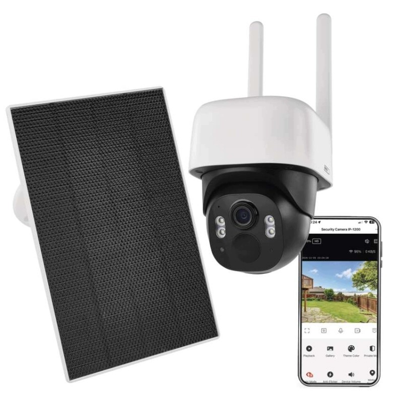 GoSmart Venkovní bateriová kamera IP-1200 Wasp s WiFi a solárním panelem