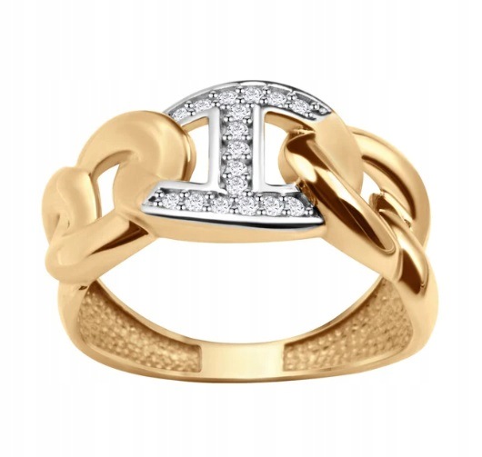 Złoty Pierścionek z Cyrkoniami r17 PX18890 Verona Jewellery