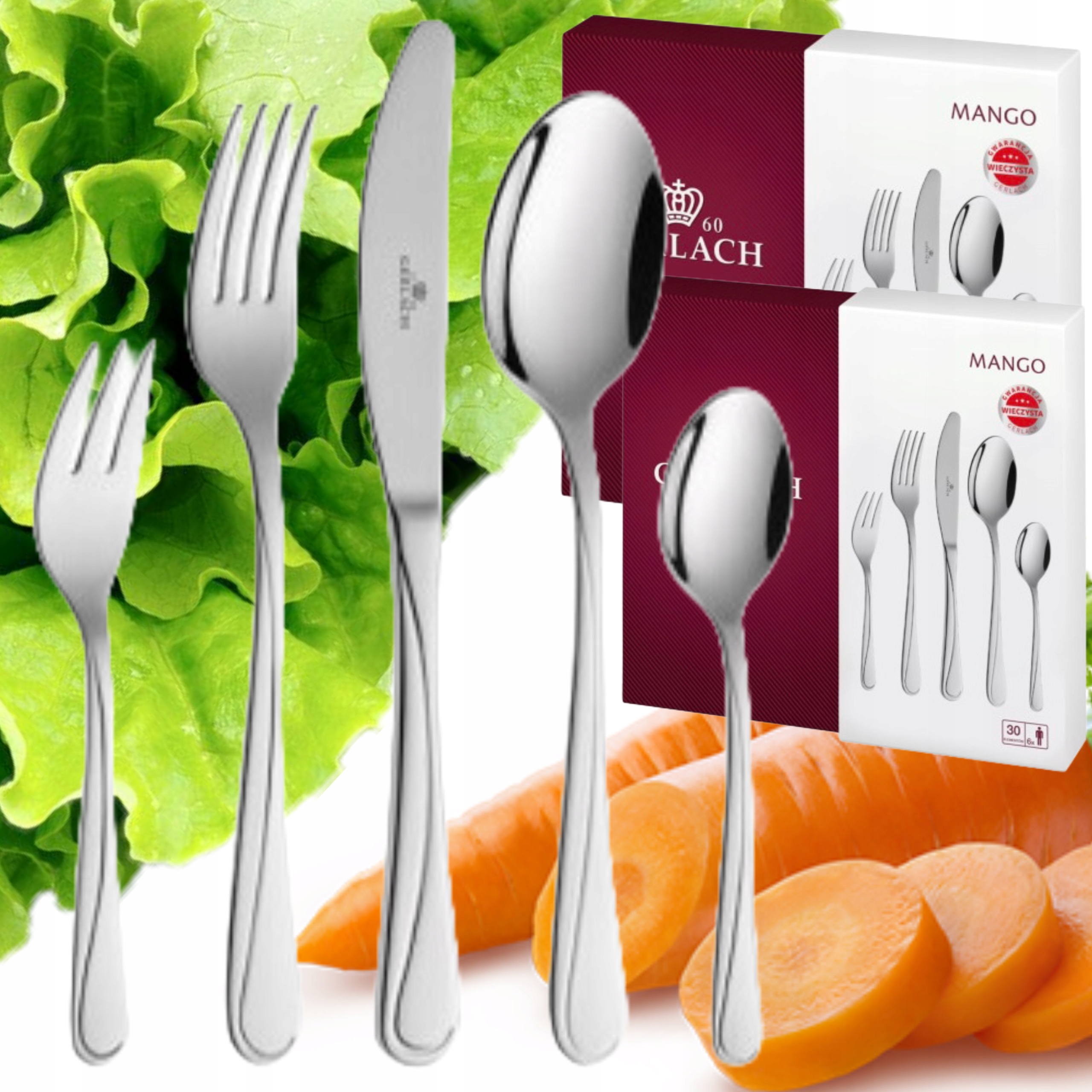 Sada 60 Příborů Lesk 12 Osob Sada Příborů Krabička Gerlach Mango