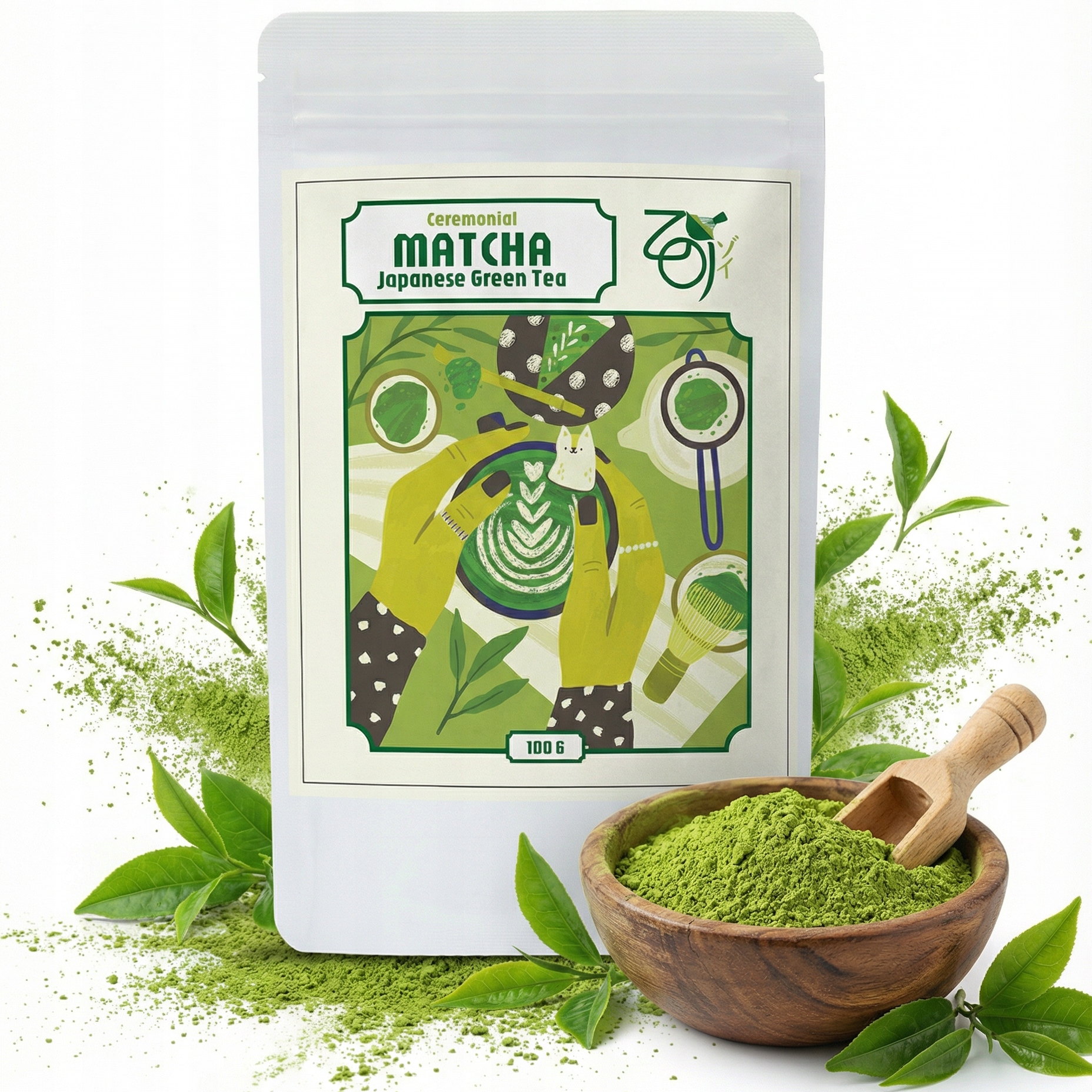Levně Matcha Čaj Zelený První Denní Sklizeň 100 g Práškový