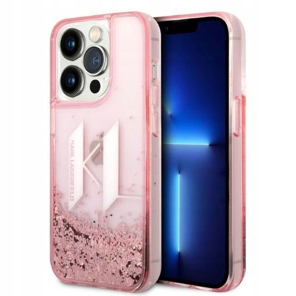 Etui Karl Lagerfeld Liquid Glitter Big Kl iPhone 14 Pro Max 6,7" różowe