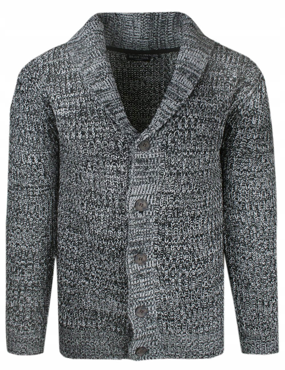 Pletený Kardigan (Zapínání na Knoflíky) Brave Soul Černý Melír S