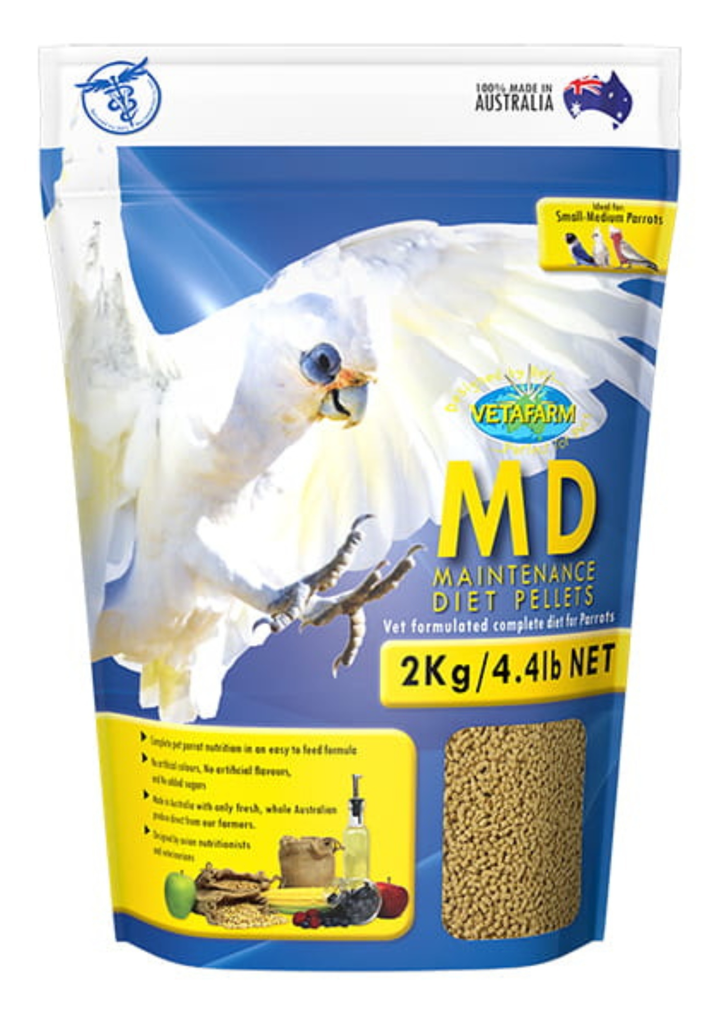 Vetafarm- Maintenance Diet Celoroční granulát pro Všechny Papoušky 2 kg