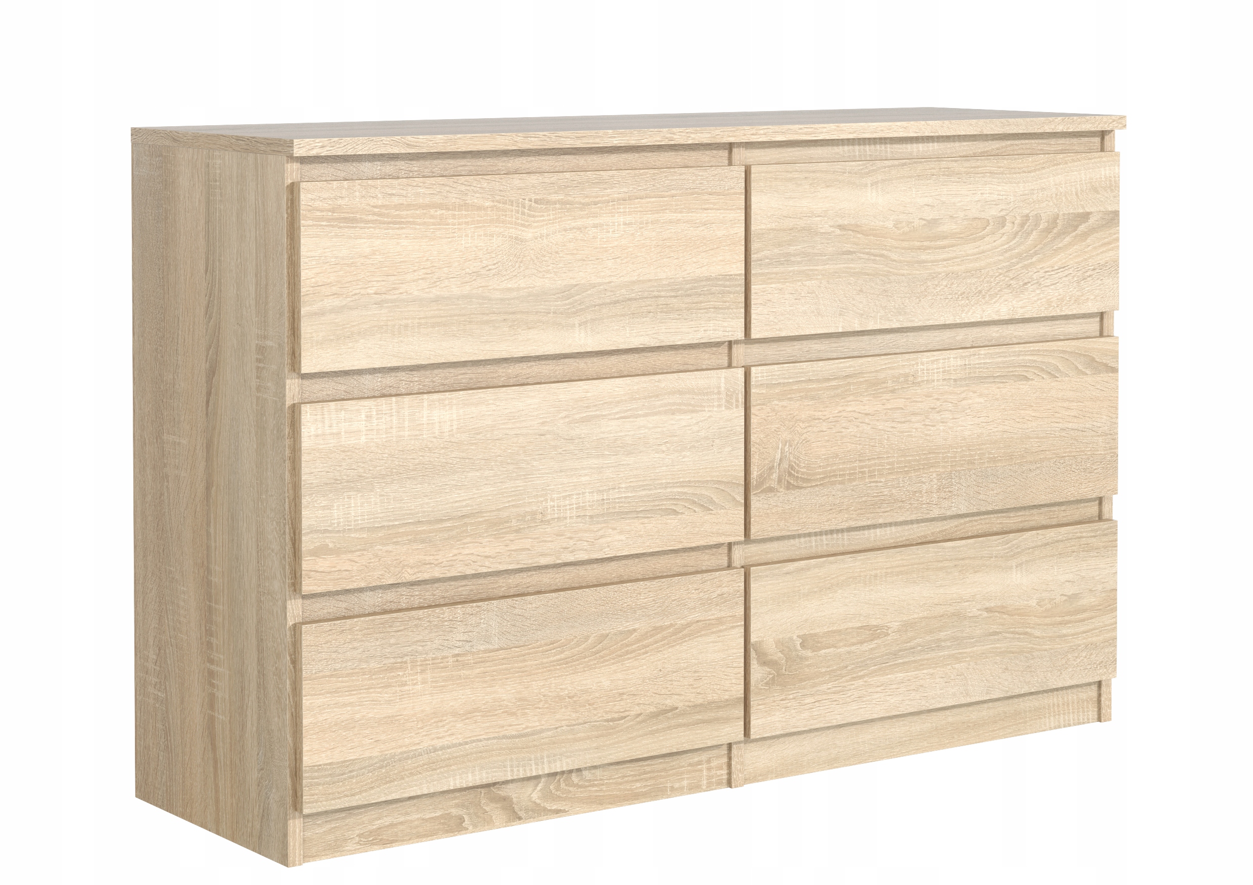 Komoda Nudo 120 cm do obývacího pokoje Ložnice 6 zásuvek Dub sonoma