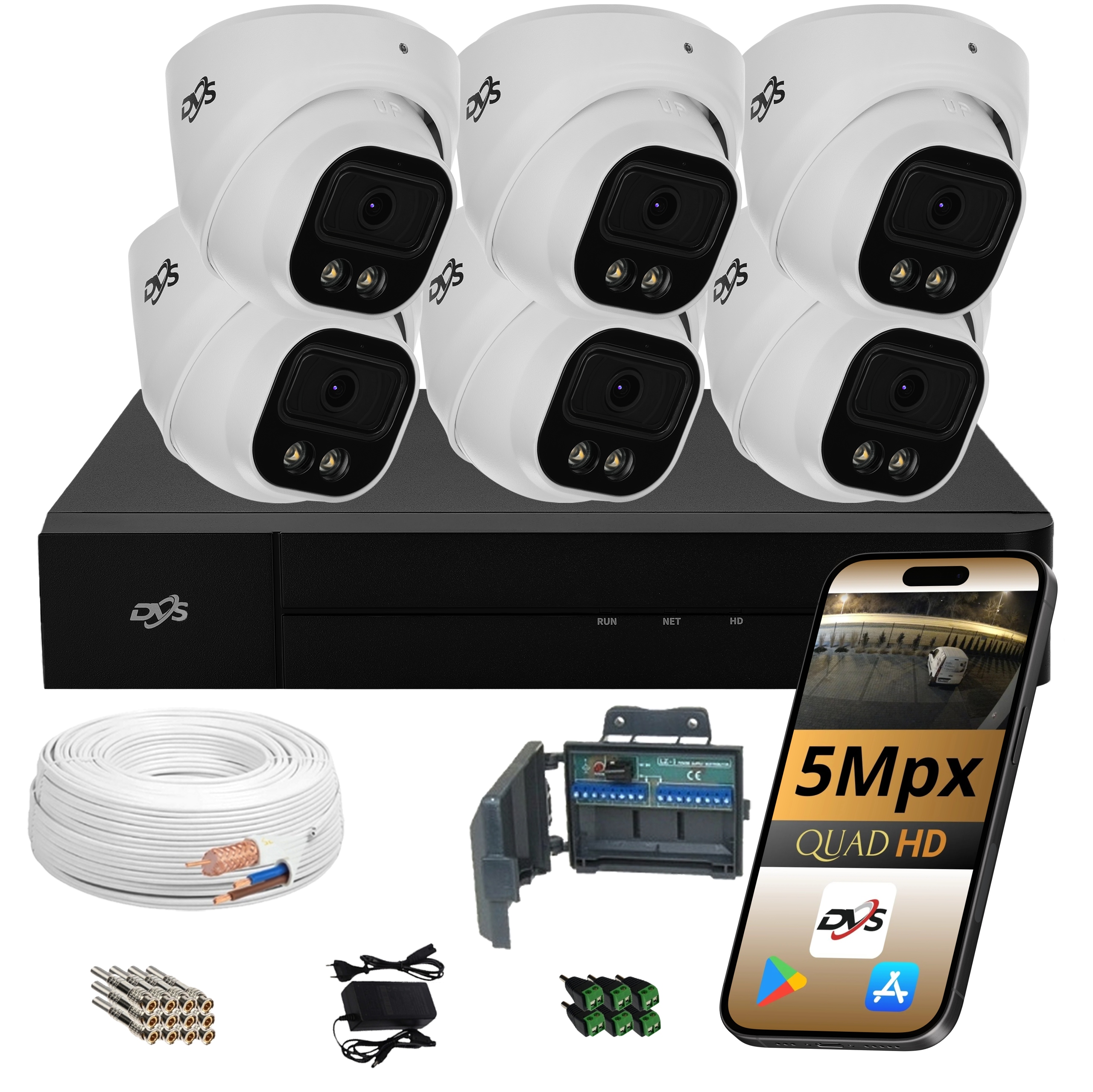 Sada Analogových Kamer 6 Kamer 5 Mpx Pro Monitorování Domu Dual Light Dvs