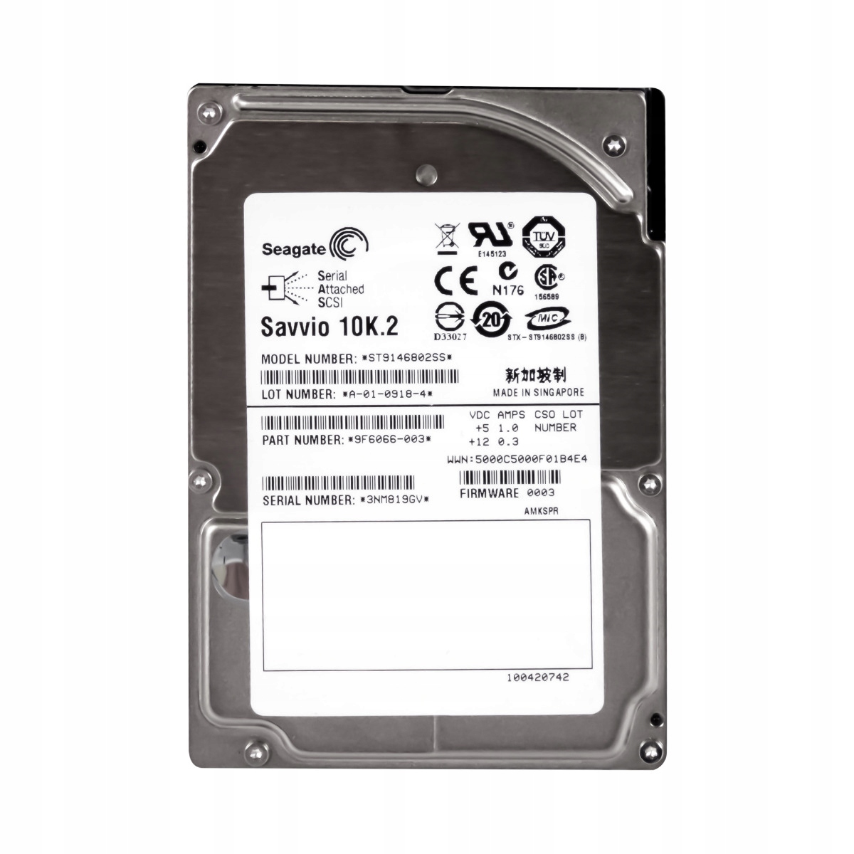 Seagate Savvio 10K.2 146GB 10K 16MB Sas 2.5" ST9146802SS