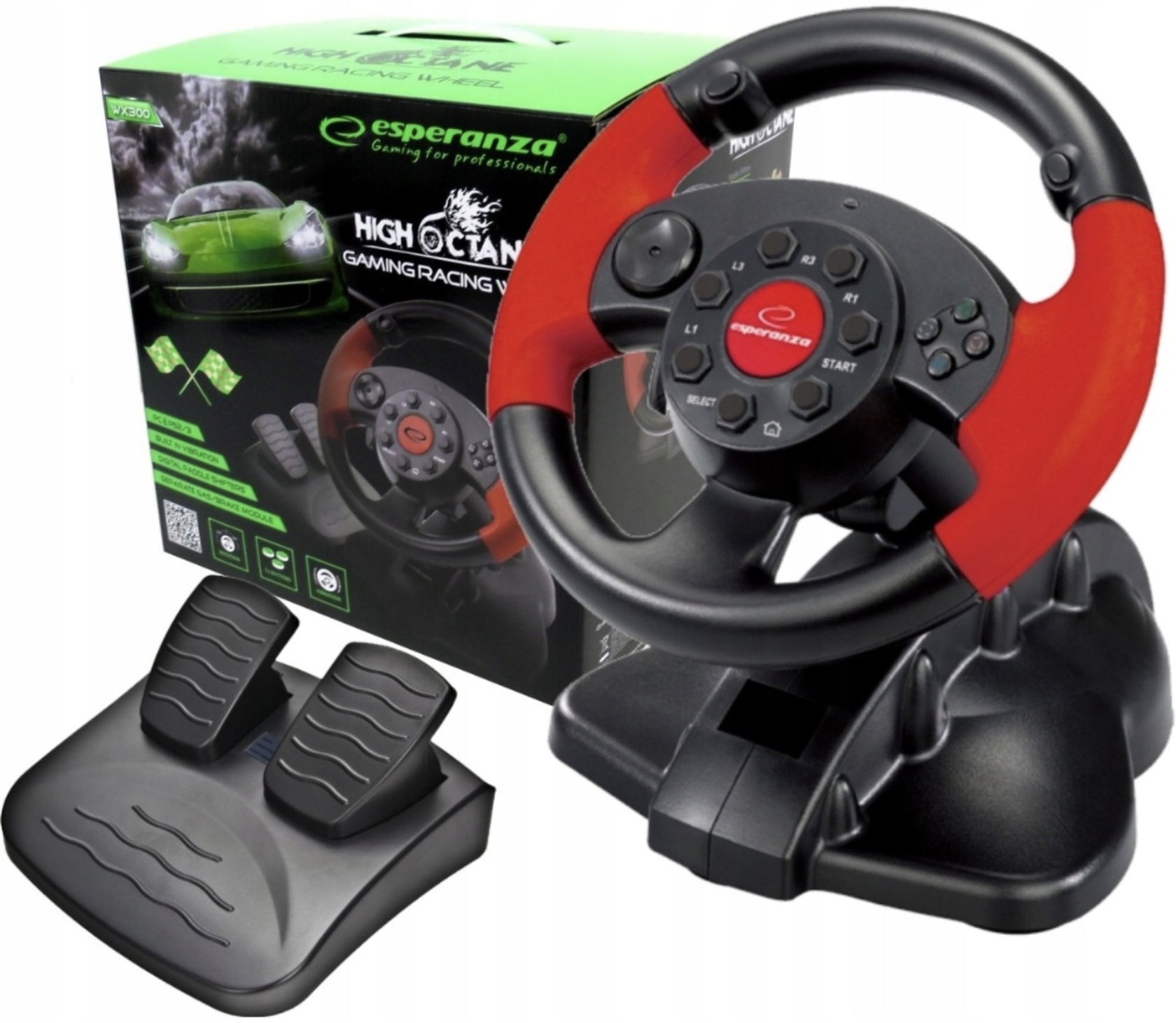 

Kierownica Z Pedałami Gamingowa Pc/psx/ PS2/ PS3