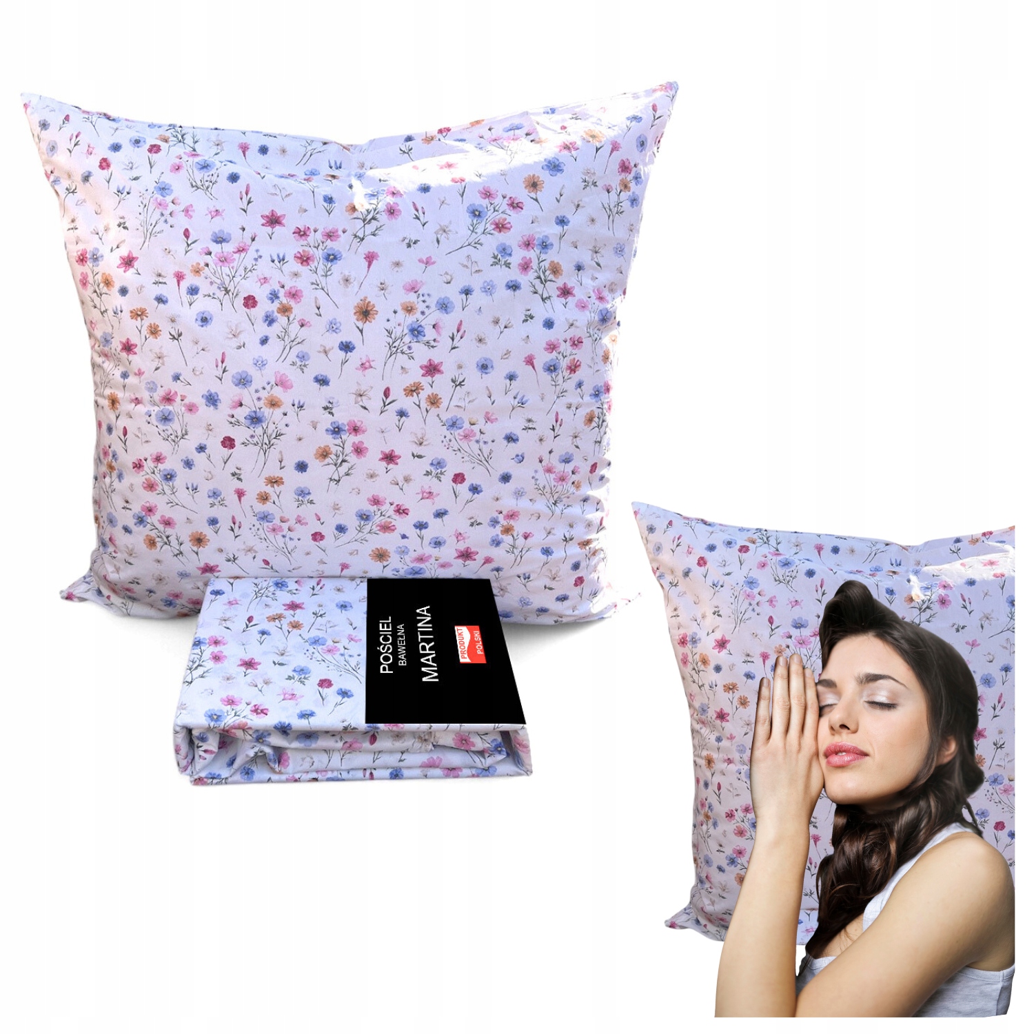 Komplet Pościeli 140x200 Bawełna 100% Oddychająca Miękka Zamek Błyskawiczny