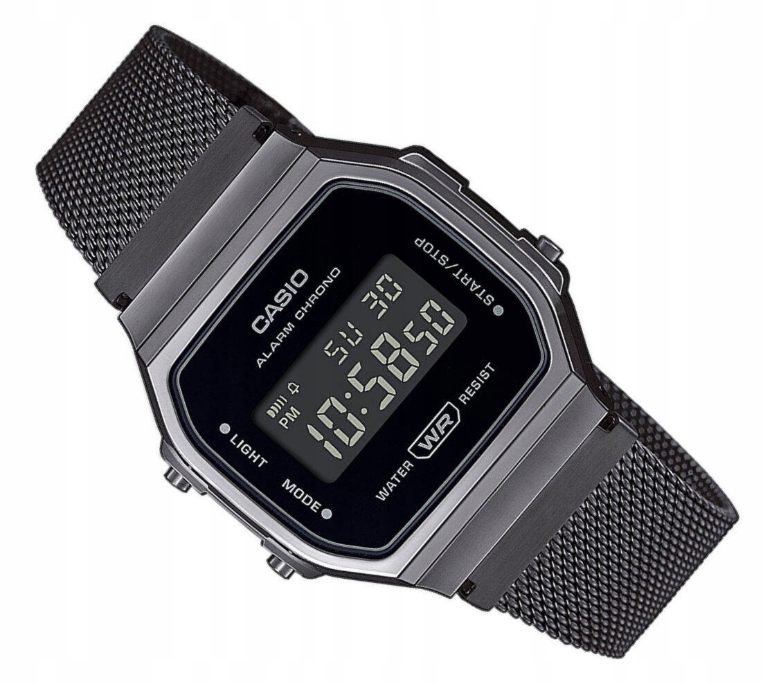 Černá Šedá Klasické Hodinky Casio Retro A168WEMB -1BEF Vintage Unisex
